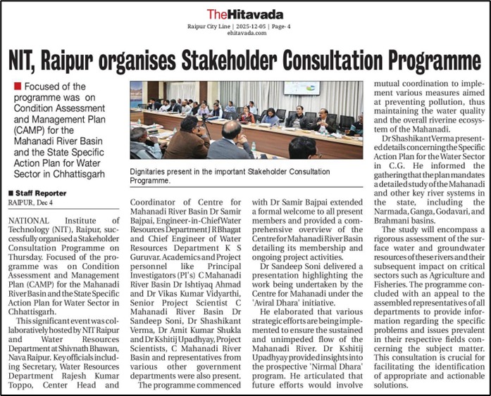 NIT Raipur organises Stakeholder Consultation Programme